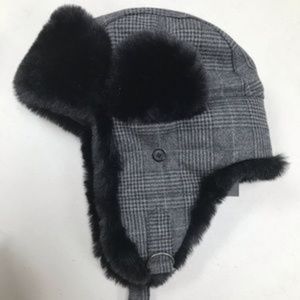 Stewart of Scotland Wool Blend Faux Fur Bomber Hat